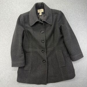 LONDON‎ FOG Women's Wool Blend Coat Size XL Dark Gray Button Front